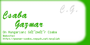 csaba gazmar business card